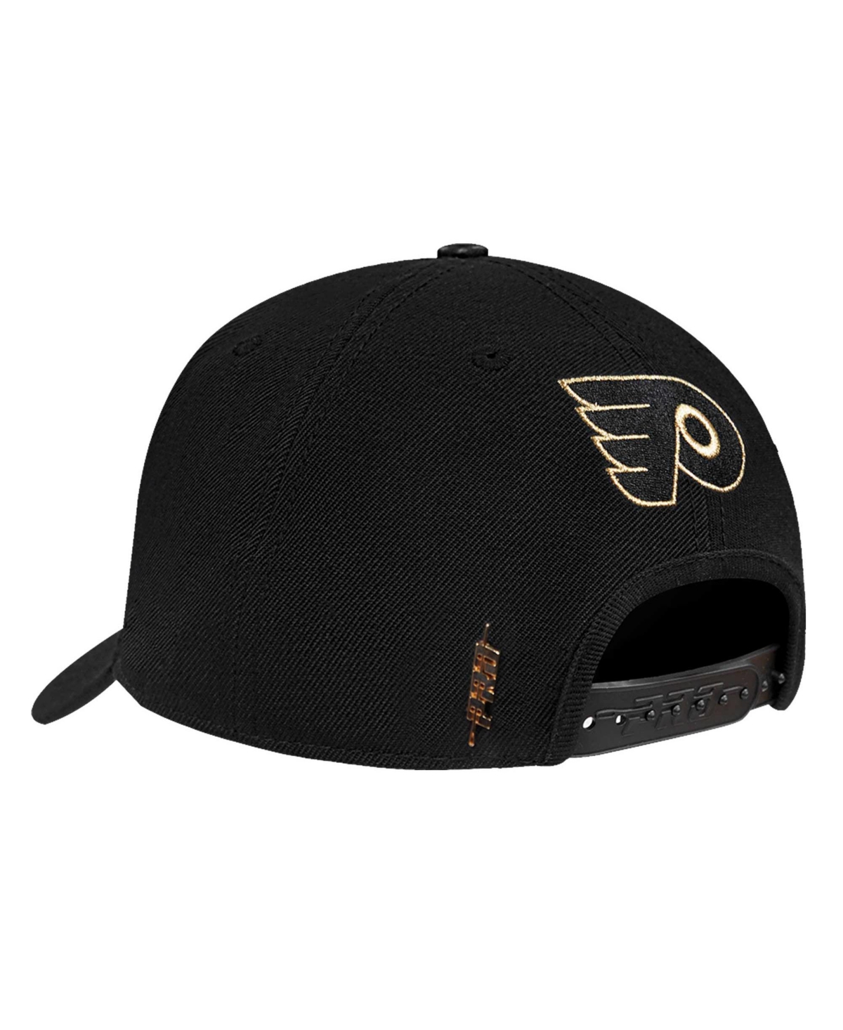 Shop Pro Standard Men's Black Philadelphia Flyers Metallic Logo Pinch Front Adjustable Hat