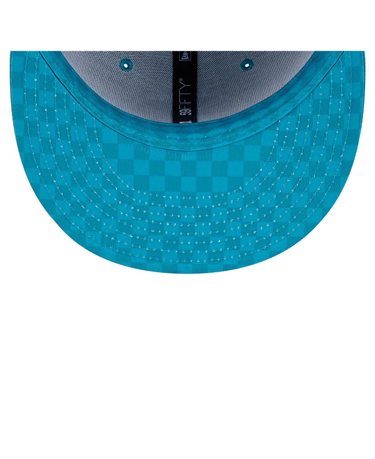 Shop New Era Men's Aqua Miami Dolphins Checkered 59fifty Fitted Hat