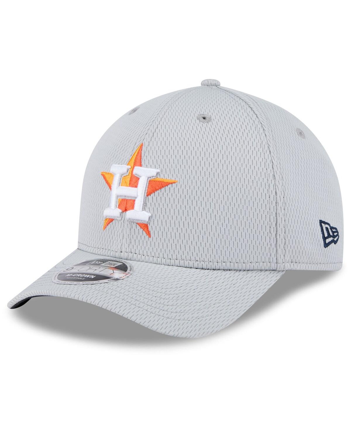 Shop New Era Men's Gray Houston Astros 2025 Mlb Clubhouse 9forty M-crown Adjustable Hat