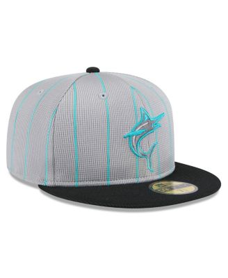 Men's Gray/Black Miami Marlins 2025 Batting Practice 59FIFTY Fitted Hat