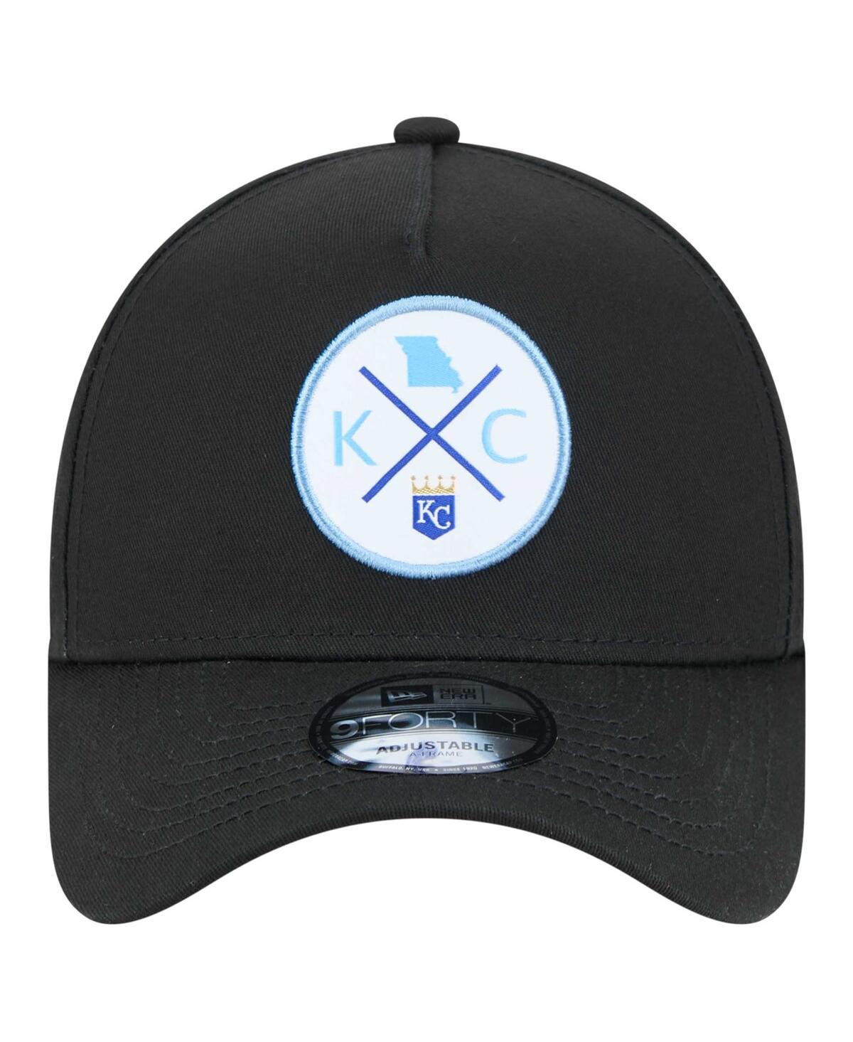 New Era Men's Black Kansas City Royals 9forty A-frame Adjustable Hat In Black