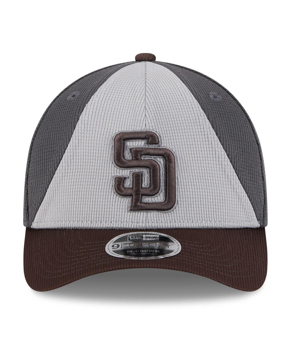 New Era Men's Gray/brown San Diego Padres 2025 Batting Practice 9forty M-crown Adjustable Hat In Gray,brown