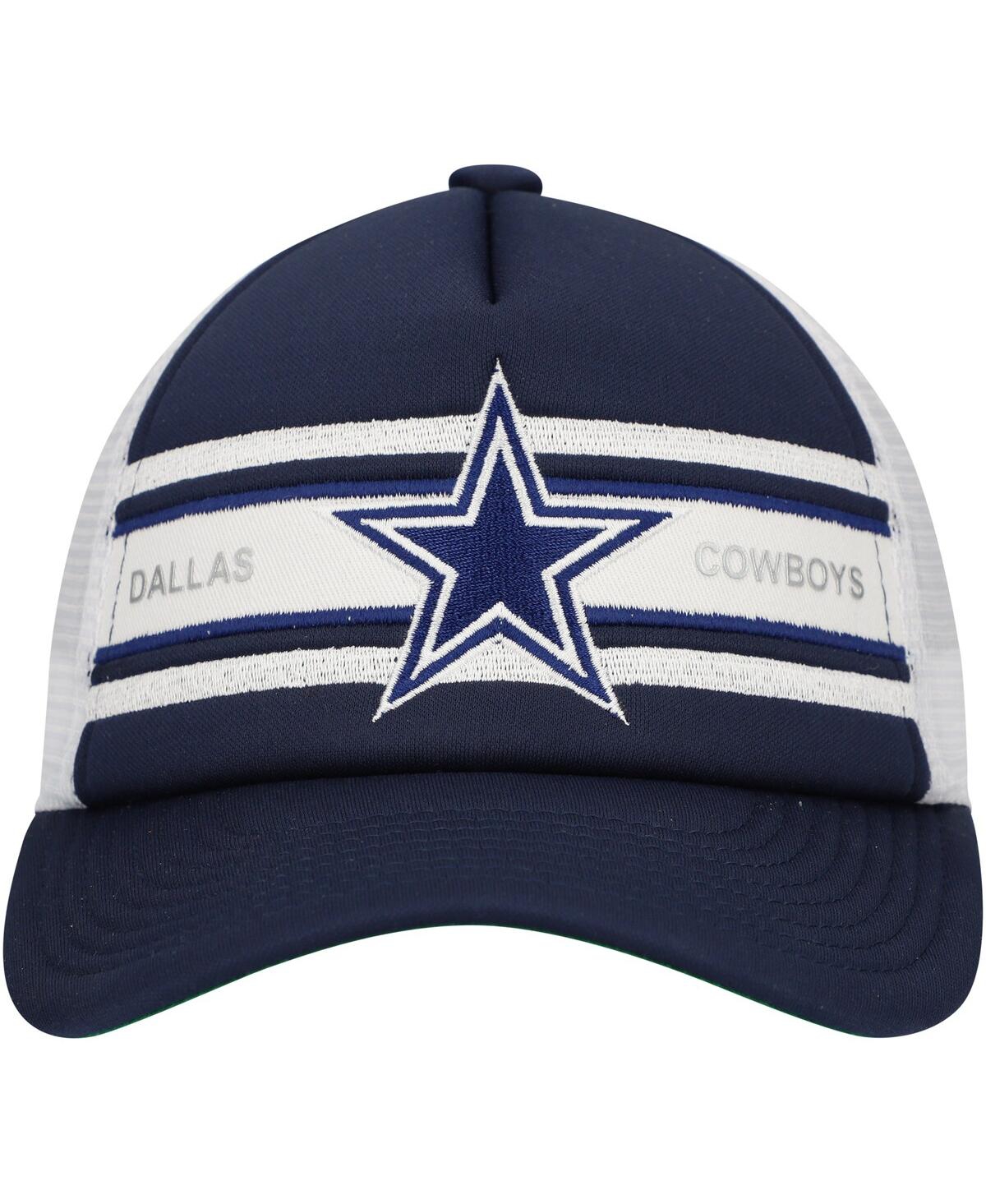 Mitchell & Ness Big Boys And Girls Navy Dallas Cowboys Stripe Trucker Adjustable Hat In Navy
