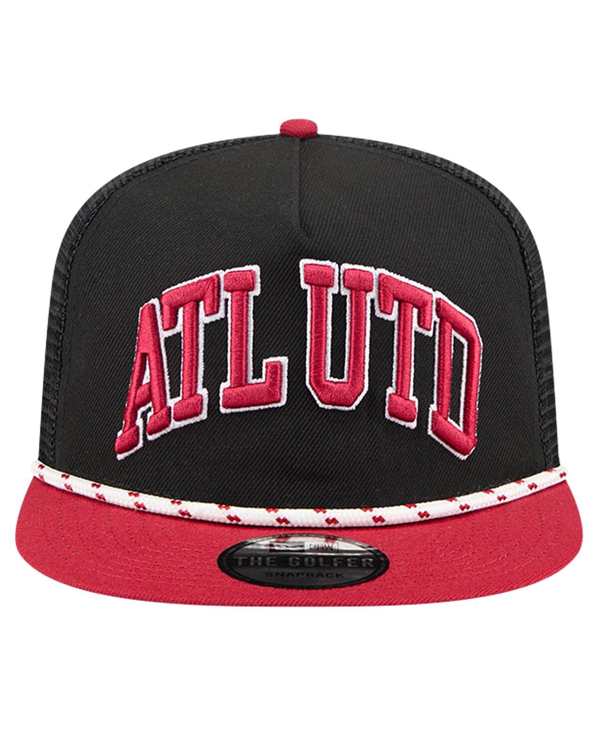 NEW ERA MEN'S BLACK ATLANTA UNITED FC THROWBACK GOLFER SNAPBACK HAT 