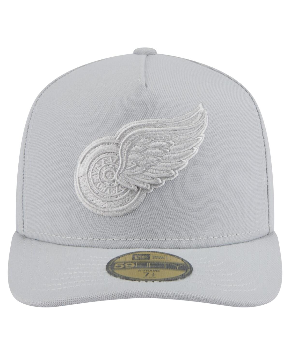 New Era Men's Gray Detroit Red Wings Color Pack A-frame 59fifty Fitted Hat In Gray