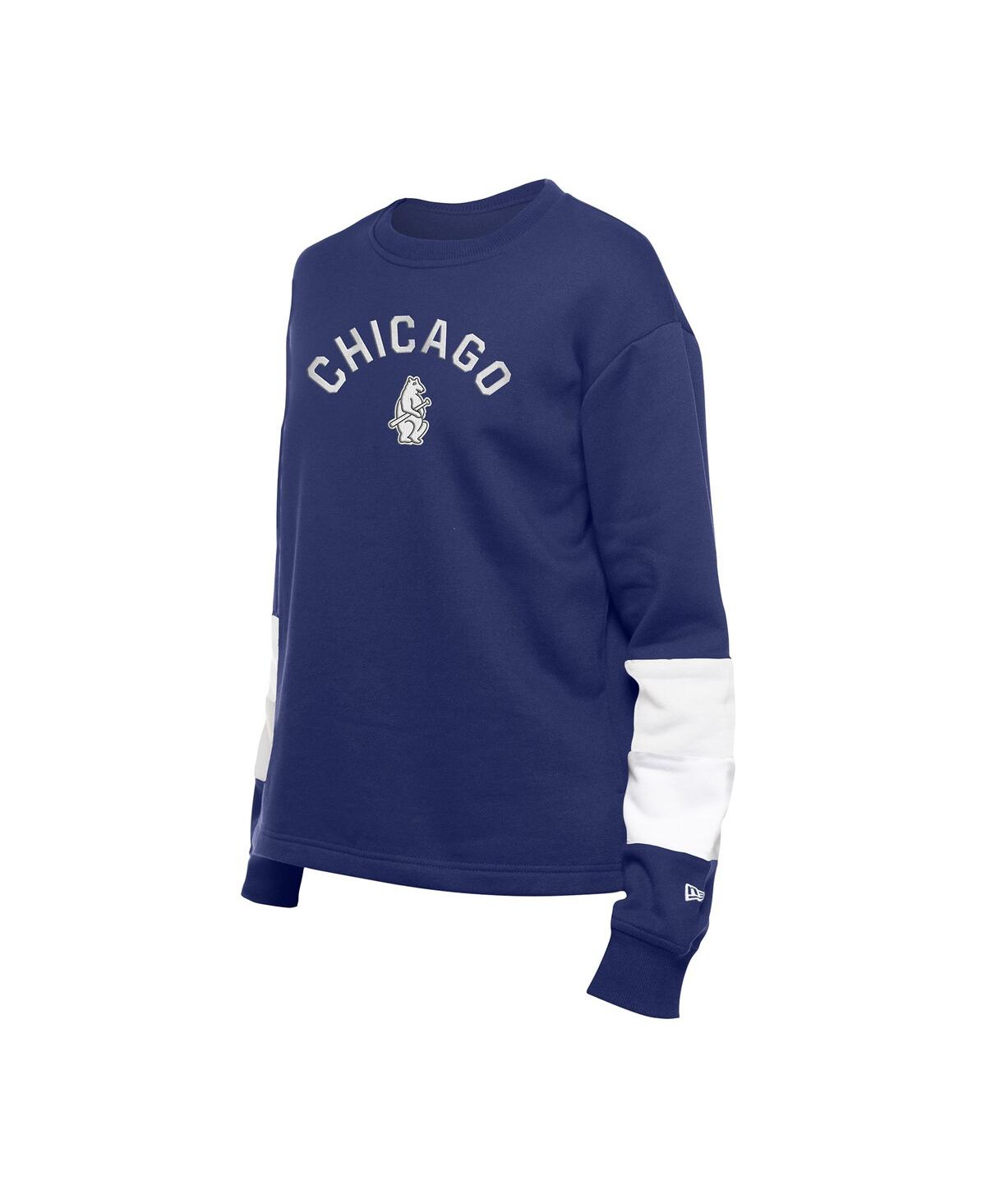 New Era Women's Navy Chicago Cubs Game Day Color Pullover Sweatshirt In Navy