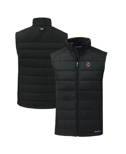 Мужской жилет Cutter & Buck Black Boston College Eagles Evoke Hybrid Eco Softshell Full-Zip Vest
