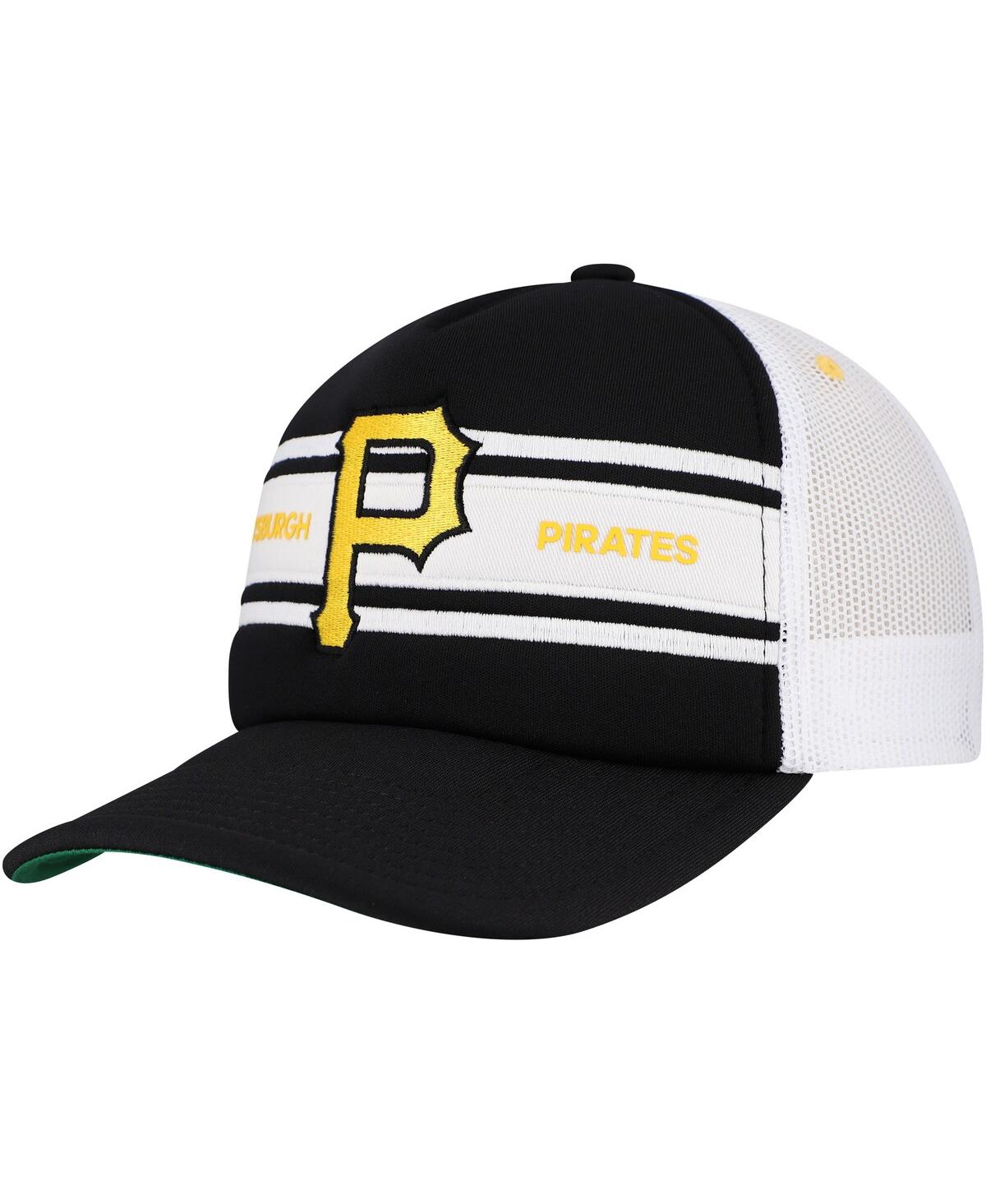 Mitchell & Ness Men's Black Pittsburgh Pirates Sideline Trucker Adjustable Hat In Black