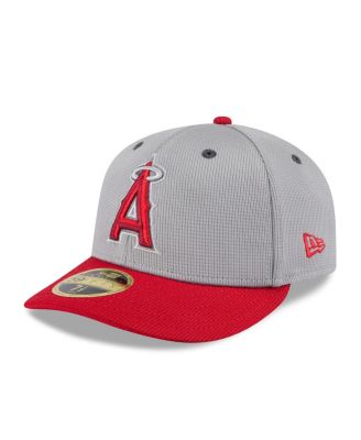 New Era - Men's Gray/Red Los Angeles Angels 2025 Batting Practice Low Profile 59FIFTY Fitted Hat
