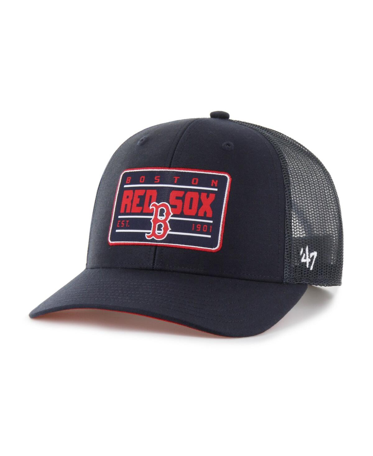 47 Brand Men's Navy Boston Red Sox Hardline Trucker Adjustable Hat In Navy
