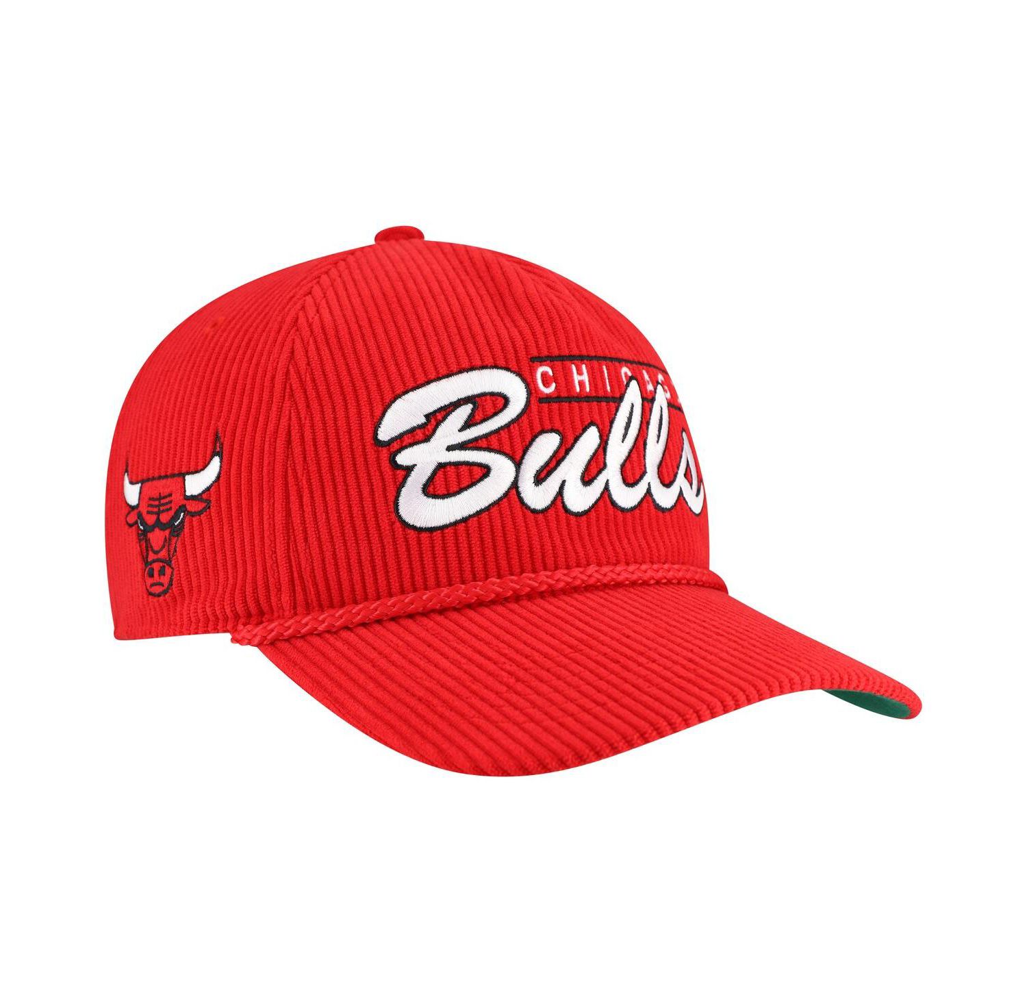 Men's Red Chicago Bulls Double Header Sidepatch Cord Hitch Adjustable Hat