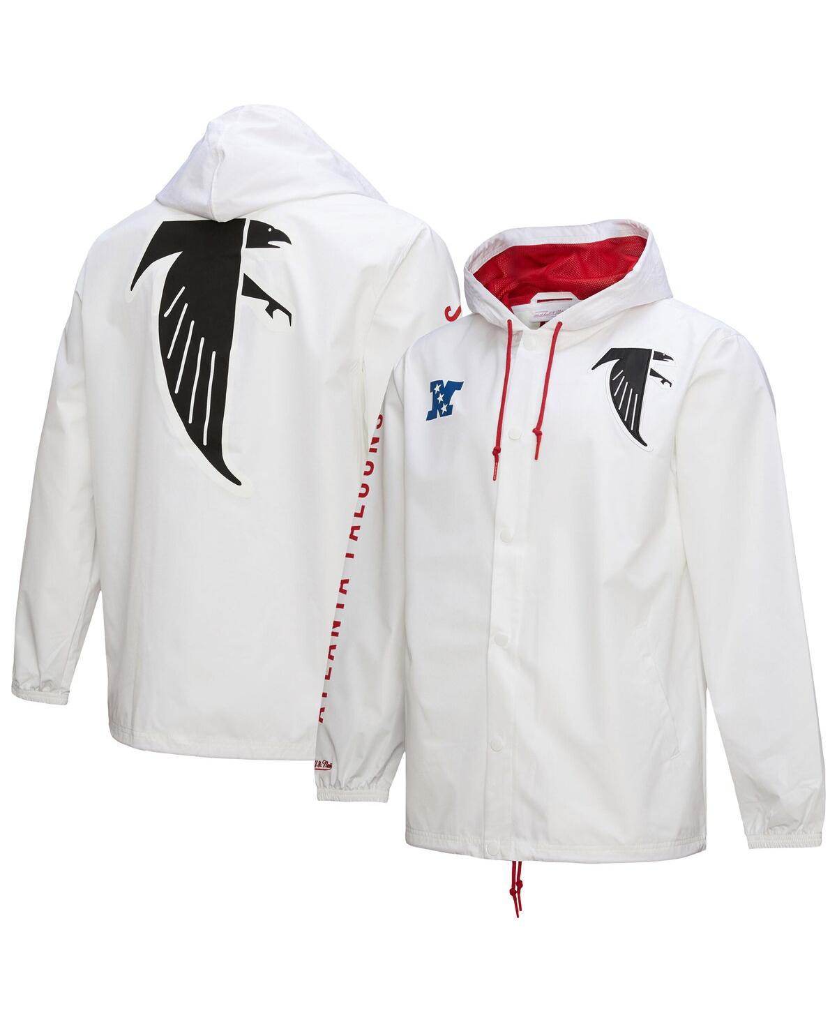 Mitchell & Ness Men's White Atlanta Falcons Vintage Logo Coaches Full-Snap Hoodie Jacket - White