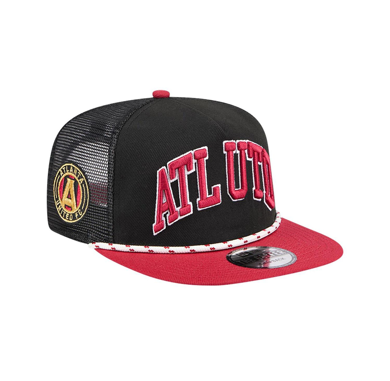 Men's Black Atlanta United FC Throwback Golfer Snapback Hat