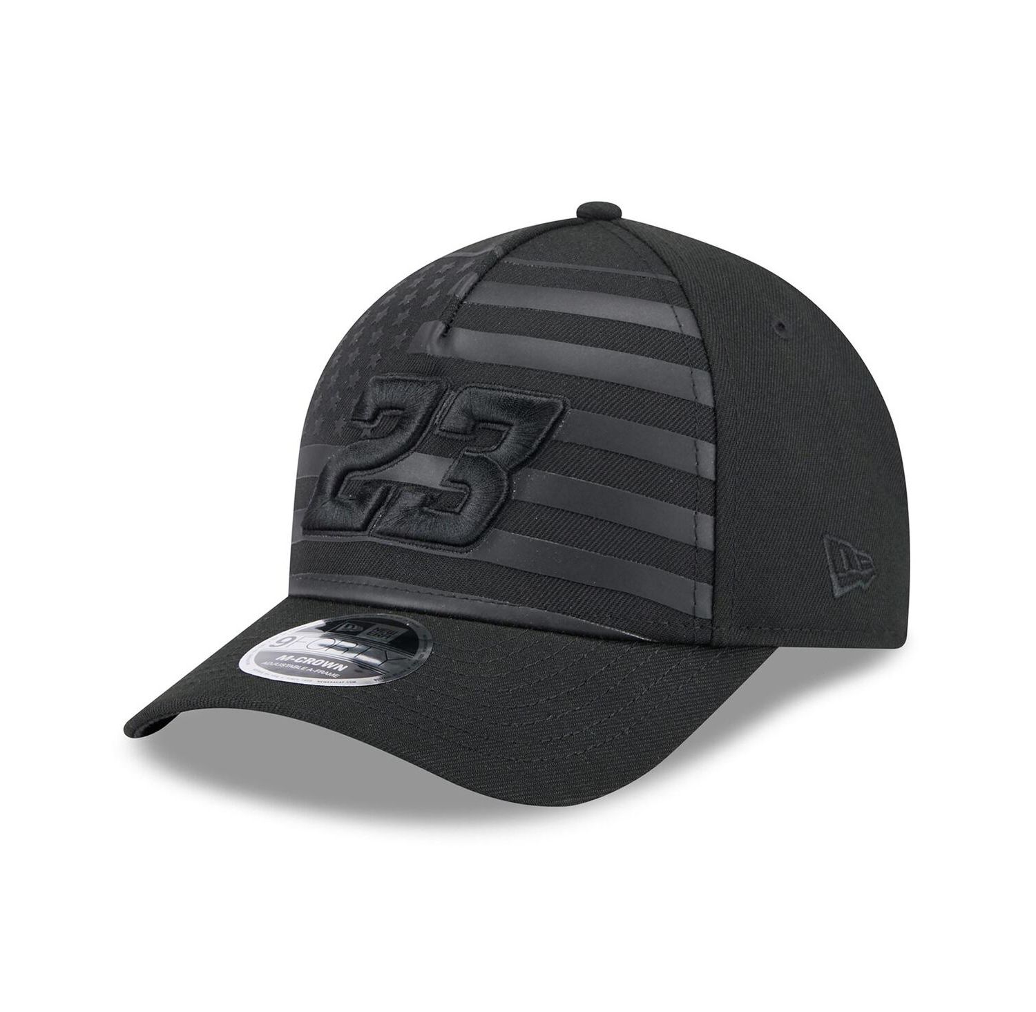 Men's Black Bubba Wallace American Flag 9FORTY M-Crown A-Frame Adjustable Hat