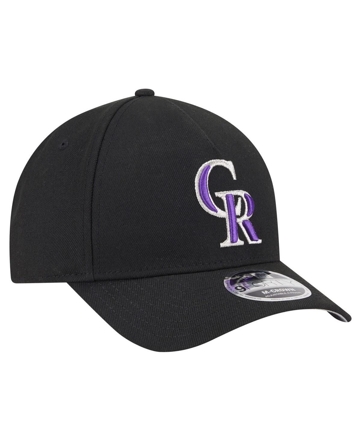 New Era Men's Black Colorado Rockies 9forty M-crown Adjustable Hat In Black