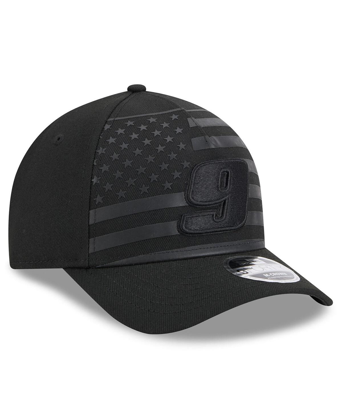 New Era Men's Black Chase Elliott American Flag 9forty M-crown A-frame Adjustable Hat In Black