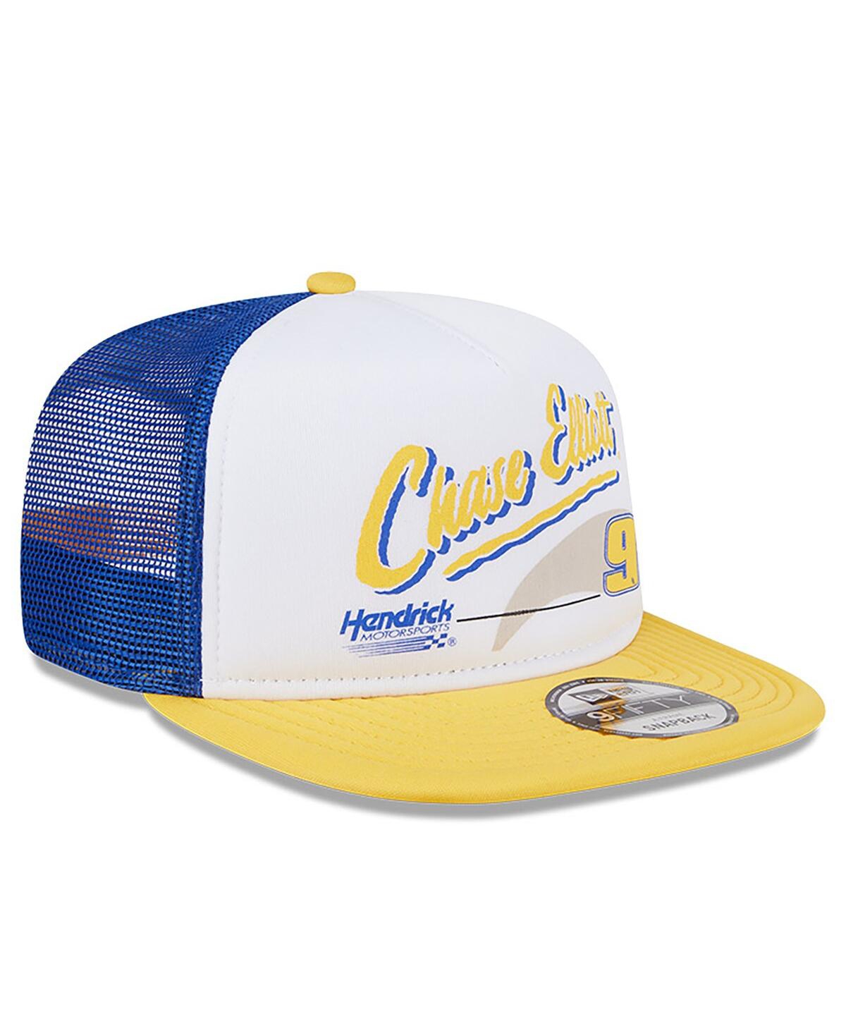 New Era Men's Blue Chase Elliott 9fifty A-frame Retro Script Snapback Hat In Blue