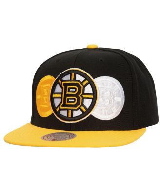 Mitchell & Ness - Men's Black Boston Bruins Soul Triple Up Snapback Hat