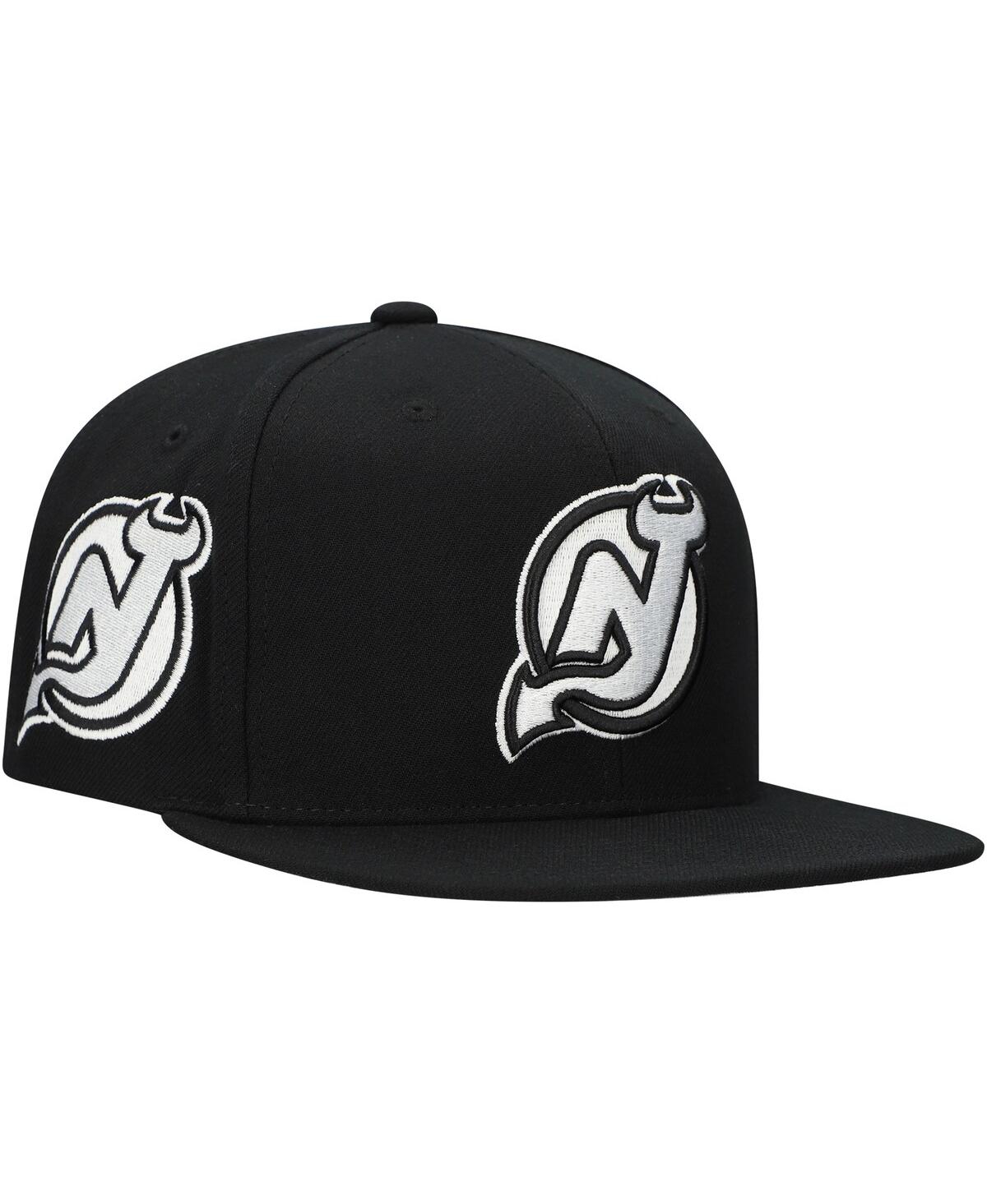Mitchell & Ness Men's Black New Jersey Devils Team Snapback Hat In Black