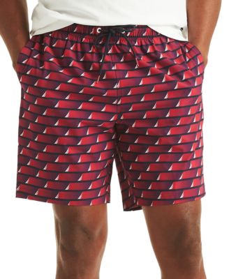 Men's Printed Drawstring Quick Dry 6" Swim Trunks