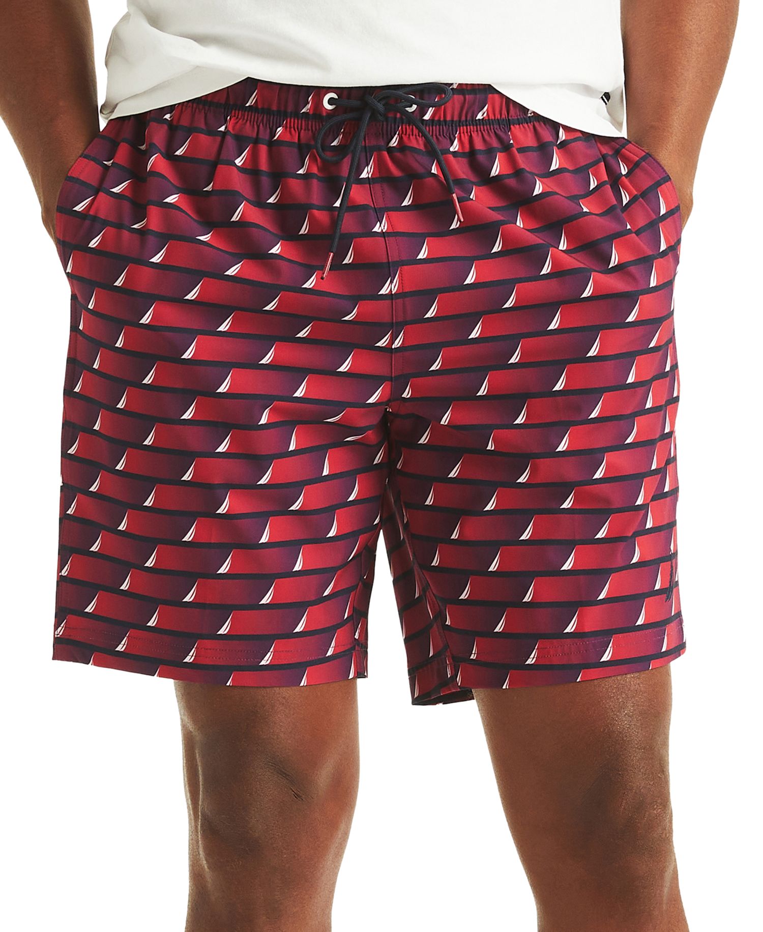 Men's Printed Drawstring Quick Dry 6" Swim Trunks