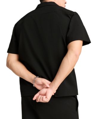 Men's Regular-Fit Button-Down Seersucker Camp Shirt 