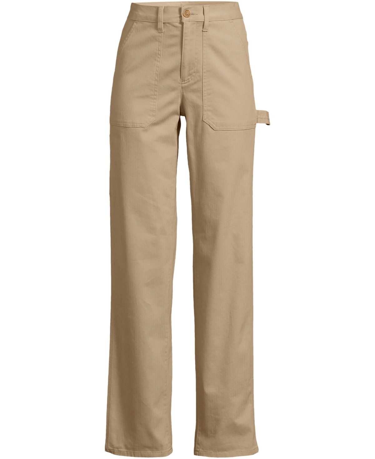 Lands' End Women's Herringbone Chino High Rise Utility Pants