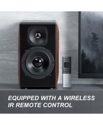 Bluetooth Active Speakers, Wireless Powered Bookshelf Speakers with Aluminum Drivers & Hi-Res Audio - Pair