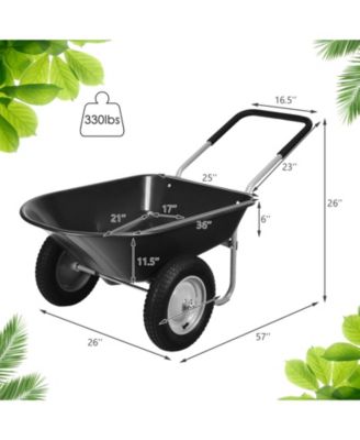 2 Tire Garden Cart Heavy Duty Dolly Utility Wheelbarrow