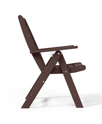 5-Piece HDPE Square Patio Dining Table Set with Foldable Chairs