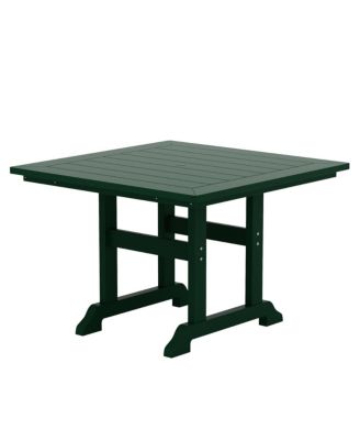5-Piece HDPE Square Patio Dining Table Set with Foldable Chairs