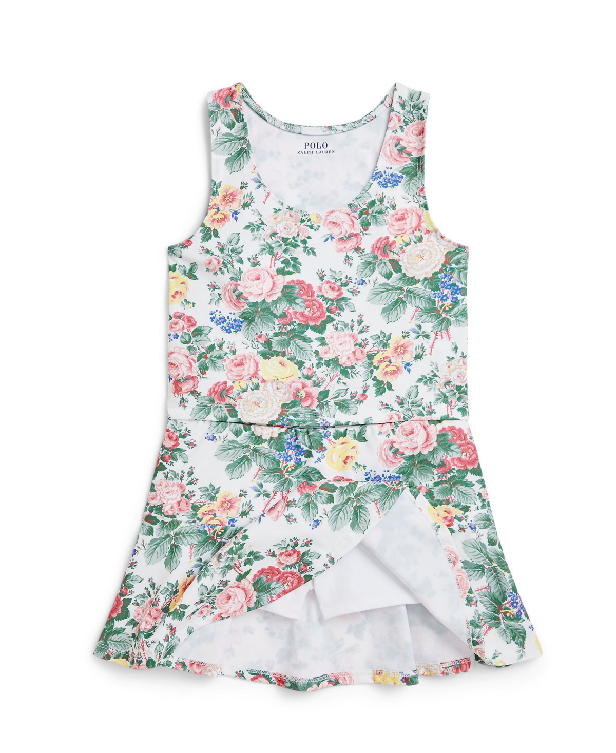 Polo Ralph Lauren Toddler And Little Girls 2-piece Performance Jersey Top And Skort Set In Portia Floral,dessert Rose