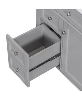 30" Modern Bathroom Vanity Single Sink, 2 Drawers, Tip-out