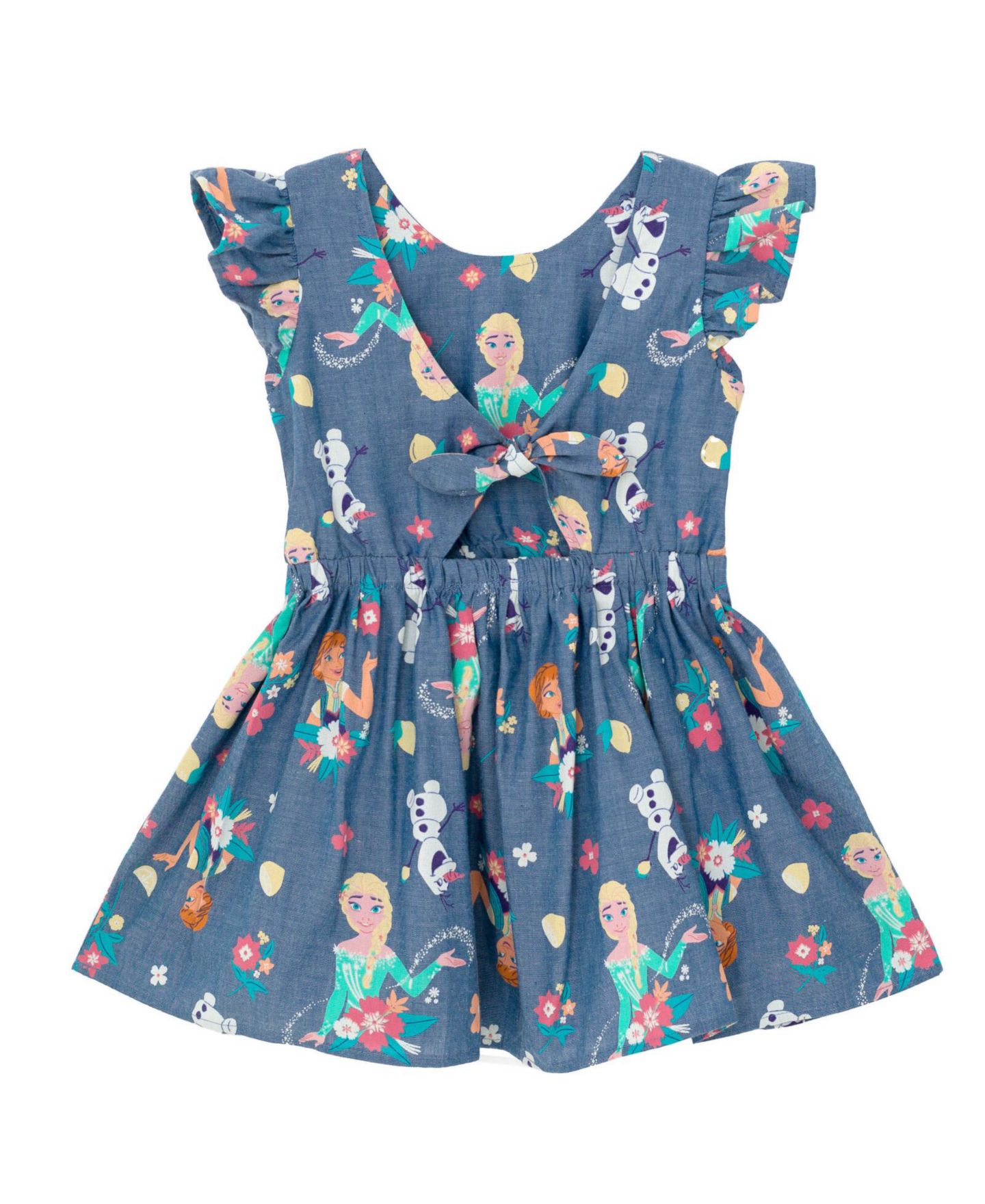 Платье Frozen Disney Minnie Mouse Mickey Mouse Daisy Lilo & Stitch Princess Belle Ariel Chambray Skater Dress to для девочек, цвет: Синий — фото 2