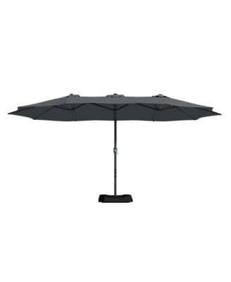 lucky one Rectangular Double-Sided Outdoor Patio Market Umbrella with Base Included