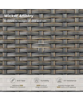 6 Pcs Outdoor Patio Furniture Set,High Back Sofa and Swivel Chairs Set