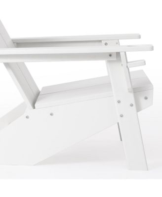 Outdoor HDPE Modern Adirondack Chair with Cup Holder Set of 2