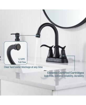 4 Inch 2-Handle Centerset Bathroom Sink Faucet with Drain and Supply Hose Faucet Mixer Double Handle Tap Deck Mounted Oil Rubbed Bronze