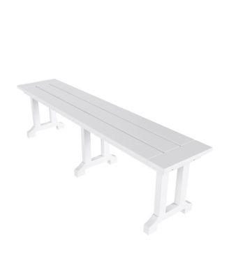 6-Piece HDPE Rectangular Patio Dining Table Set with Foldable Chairs and Patio Bench