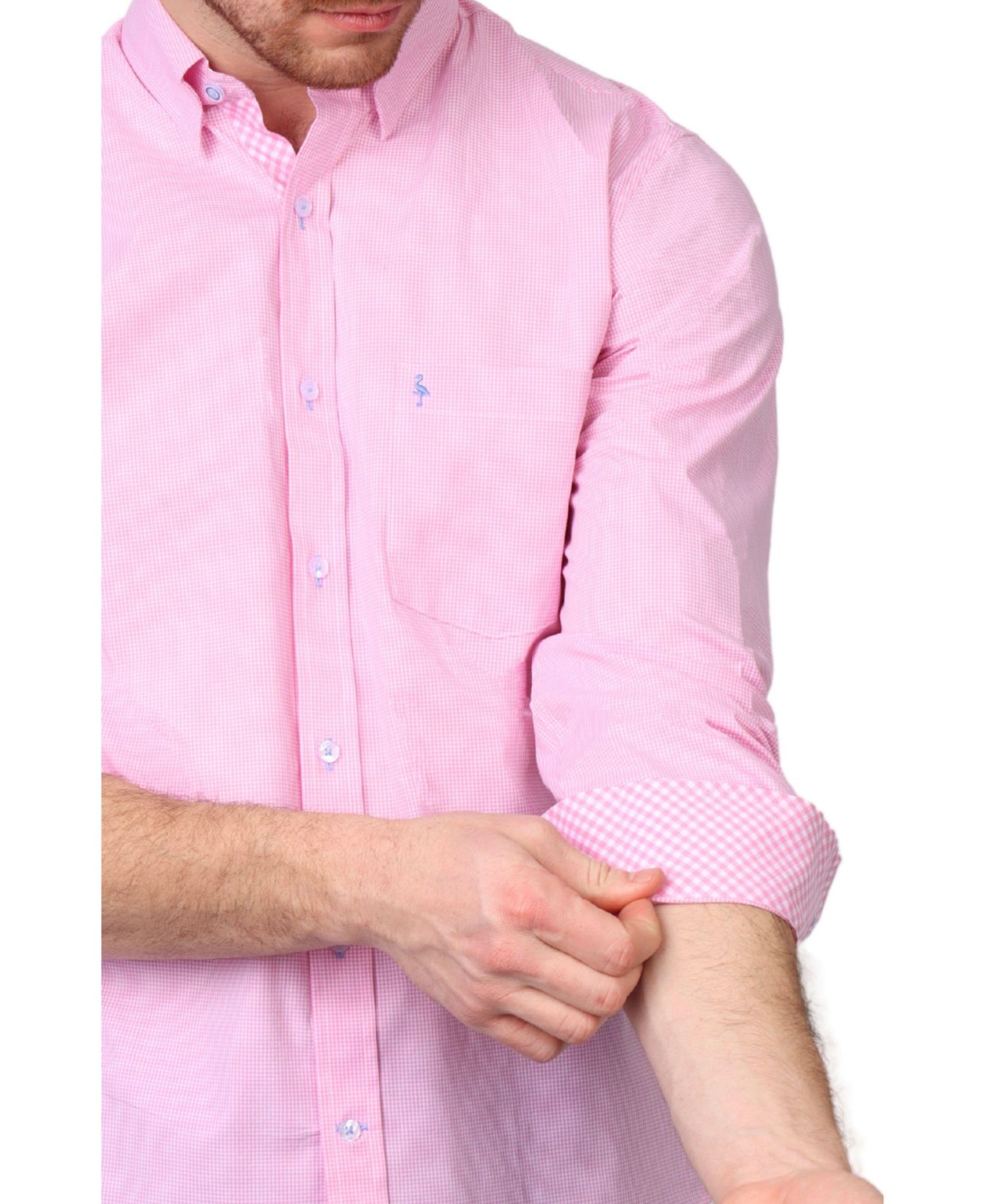 Men's Signature Micro Gingham Long Sleeve Shirt
