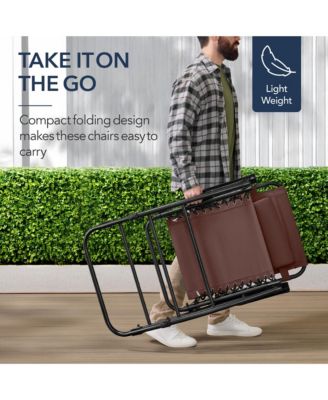 Folding Outdoor Zero Gravity Rocking Lounge Chair w/ Headrest Pillow