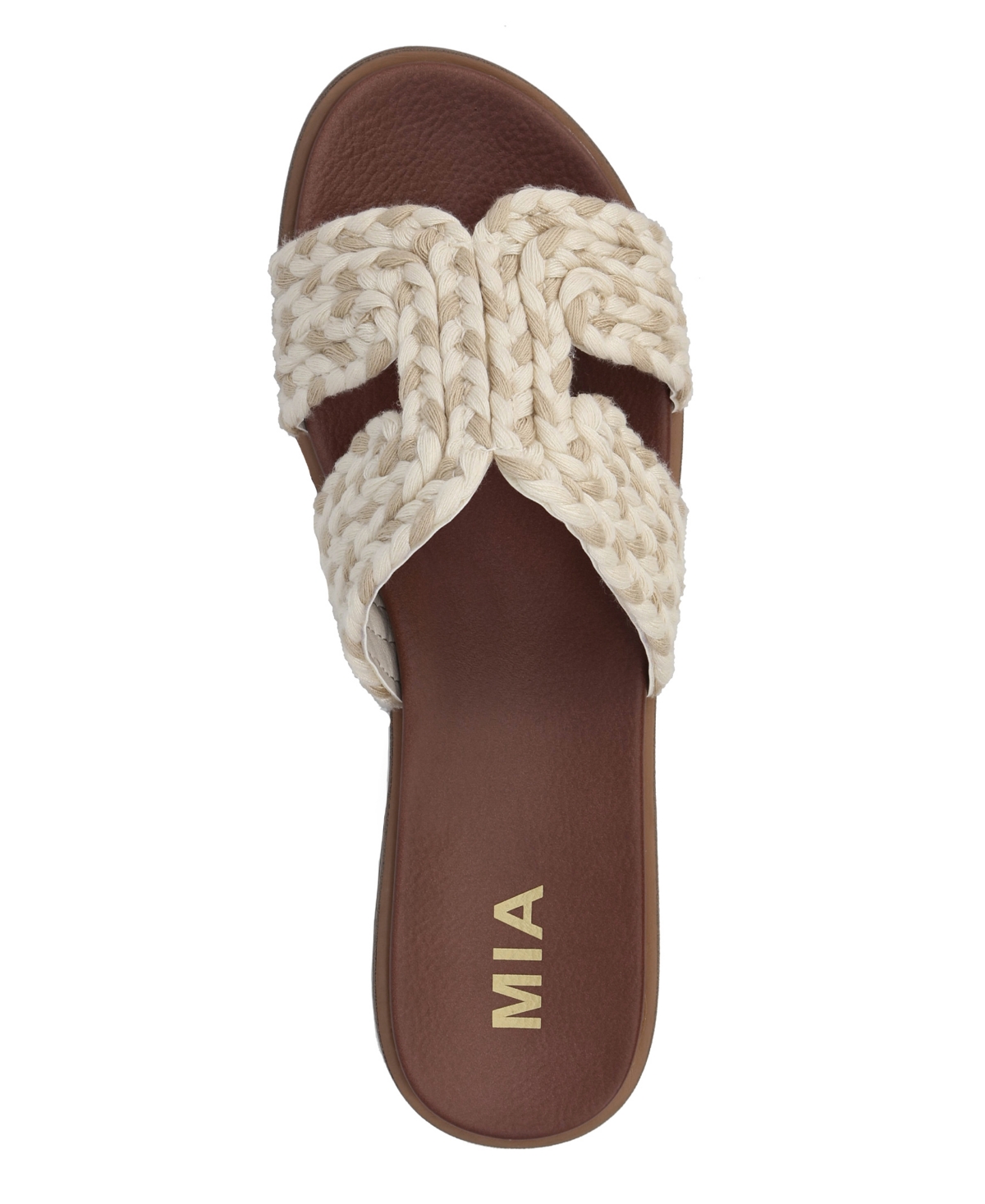 Mia Poet Slide Sandal In Natural,ivory