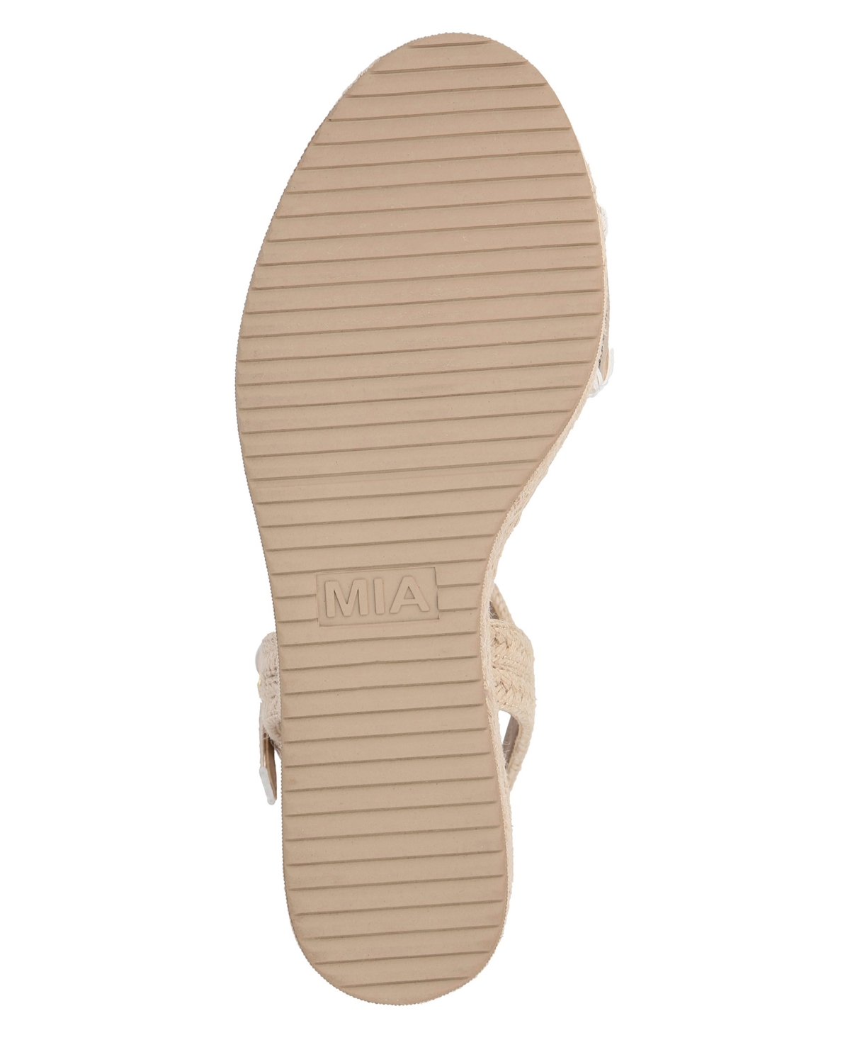 Mia Becky Ankle Strap Espadrille Platform Wedge Sandal In Natural,ecru