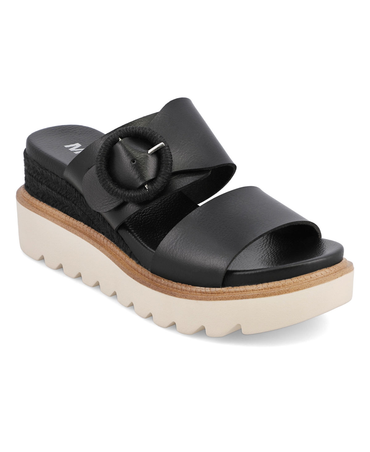 Shop Mia Women's Orla Slip-on Wedge Sandals In Black