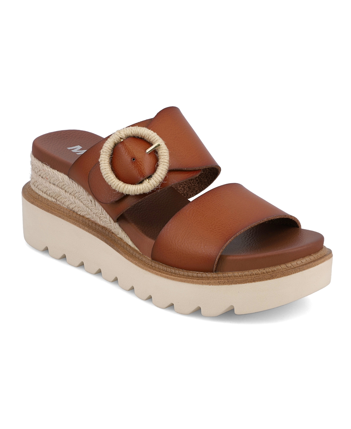 Shop Mia Women's Orla Slip-on Wedge Sandals In Cognac