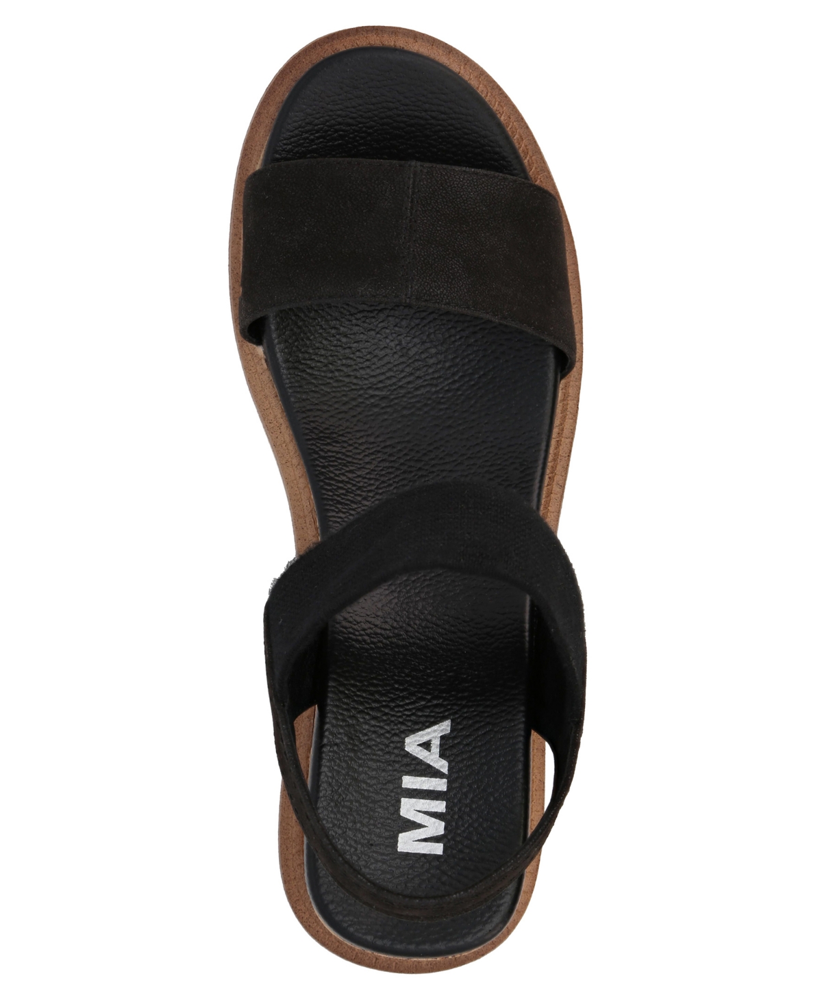 Mia Olany Platform Wedge Ankle Strap Sandal In Black