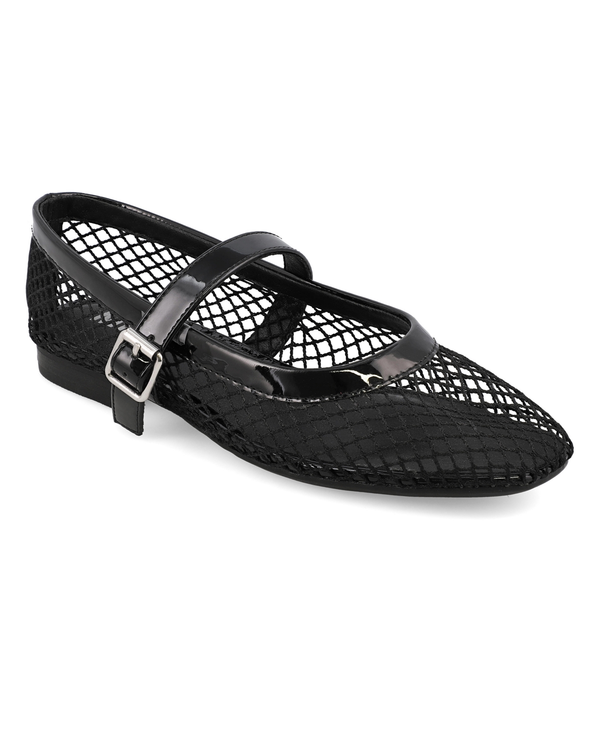 Mia Rayza Woven Mary Jane Flat In Black