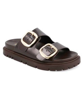 Women's Gen Double Buckle Flat Slide Sandals