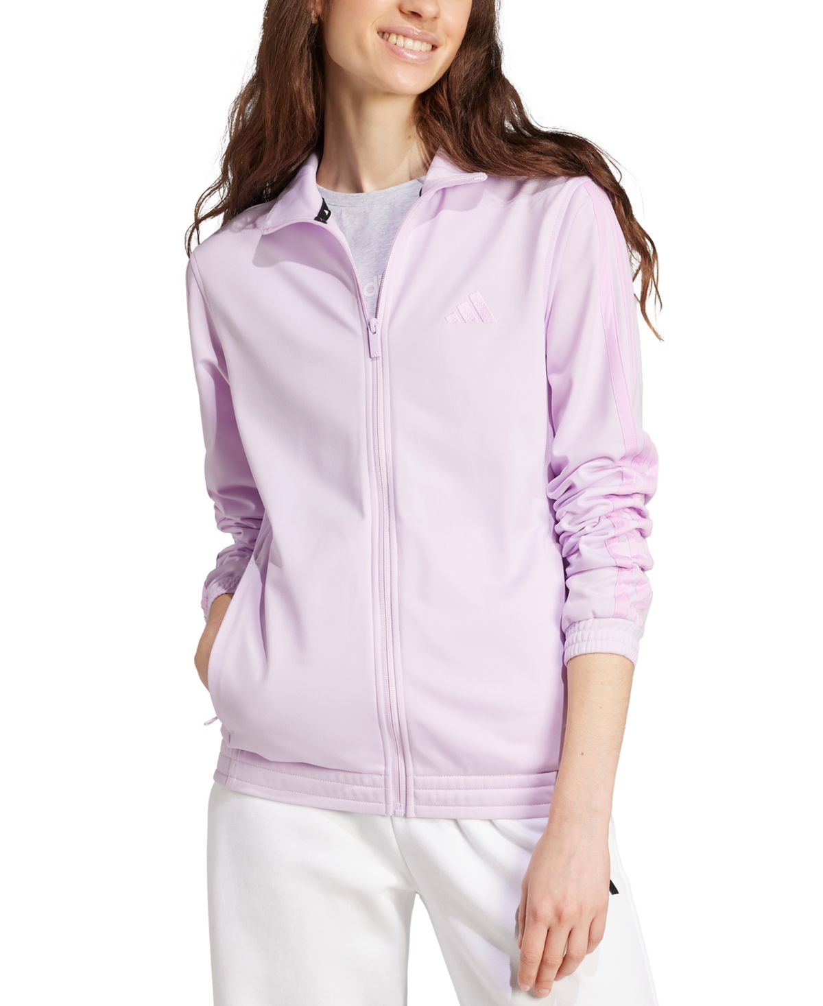 Shop Adidas Originals Women's Tricot 3-stripes Track Jacket In Ice Lavendar