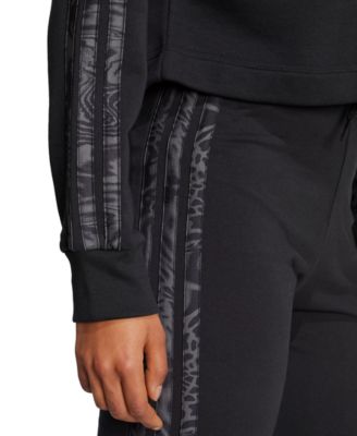 Women's Printed 3-Stripe French Terry Pullover Hoodie